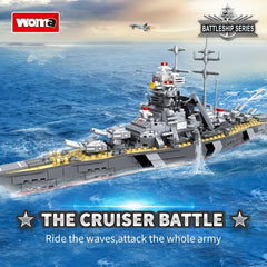 Building Blocks Aircraft Carrier Bismarck Warship Assembly Boys Toys