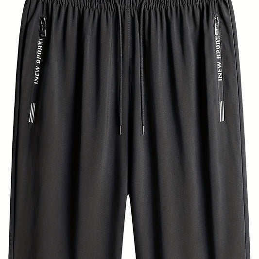 Men's Active Shorts with Zipper Pockets and Drawstring Waist