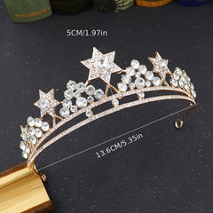 Alloy Rhinestone Crown Hairband Headband for Princess Tiara