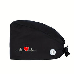 Solid Cotton Work Cap Casual Nurse Hats Elastic Lace Up Cap Adjustable