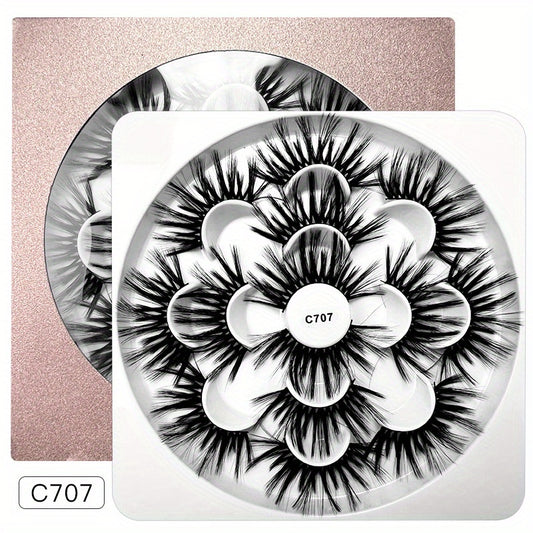 Fluffy 8D Faux Mink Lashes Natural Wispy Curly False Eyelashes