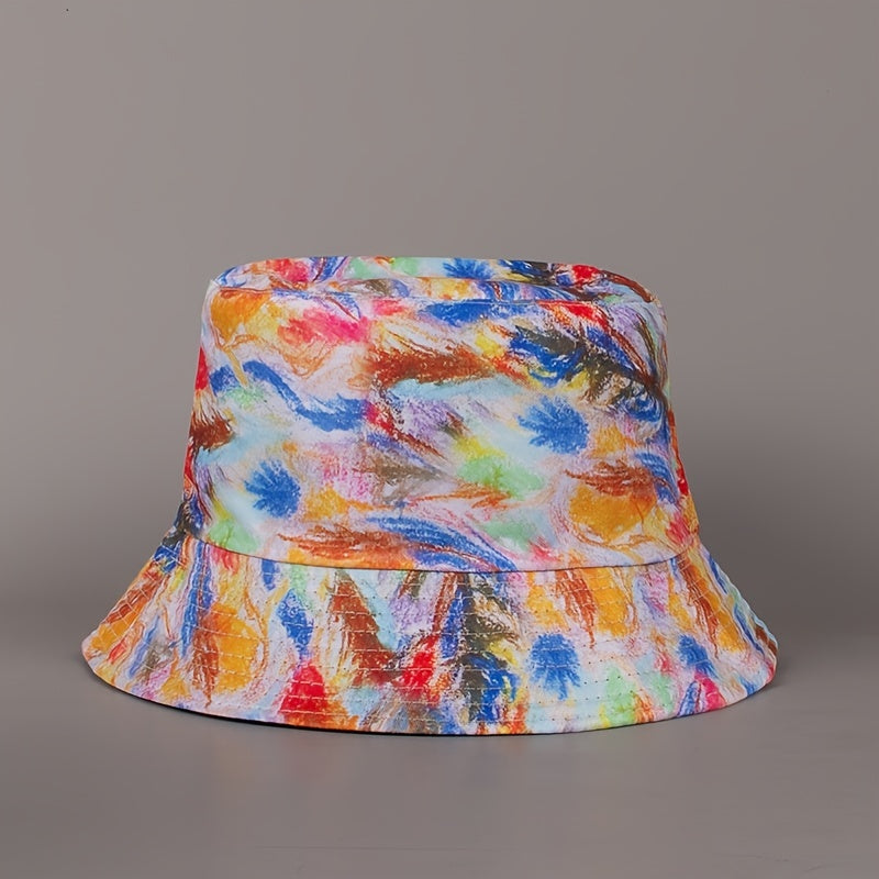 Colorful Ink Trees Bucket Hat Reversible Sun Hat For Women