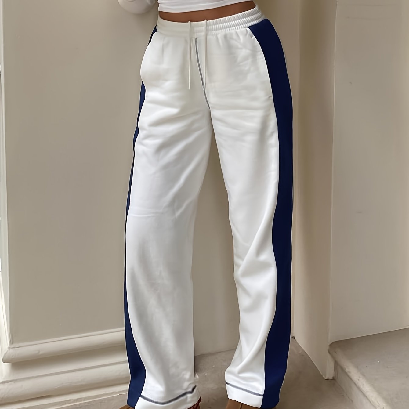 Striped Dual Drawstring Pants for Fall & Winter