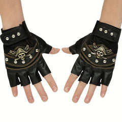 Half Finger Pirate Skull Outdoor Mountaineering Gloves