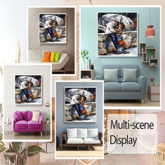 Adult Digital Painting Kit 40x50cm Embracing in Rain DIY Craft Set