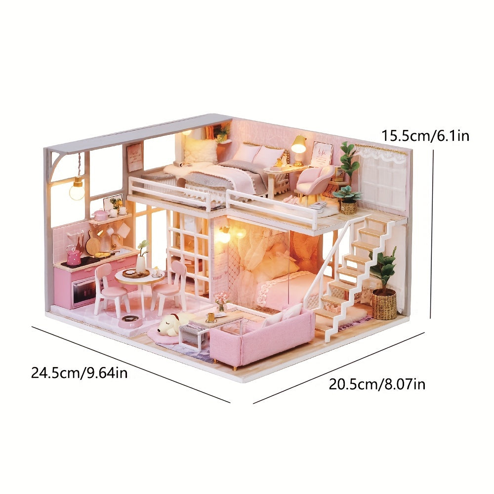 DIY Dollhouse 3D Puzzle Model with Furniture - Princess Bedroom Decor