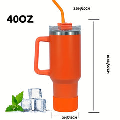 40OZ Stainless Steel Water Bottle with Straw Brush and Silicone Cover