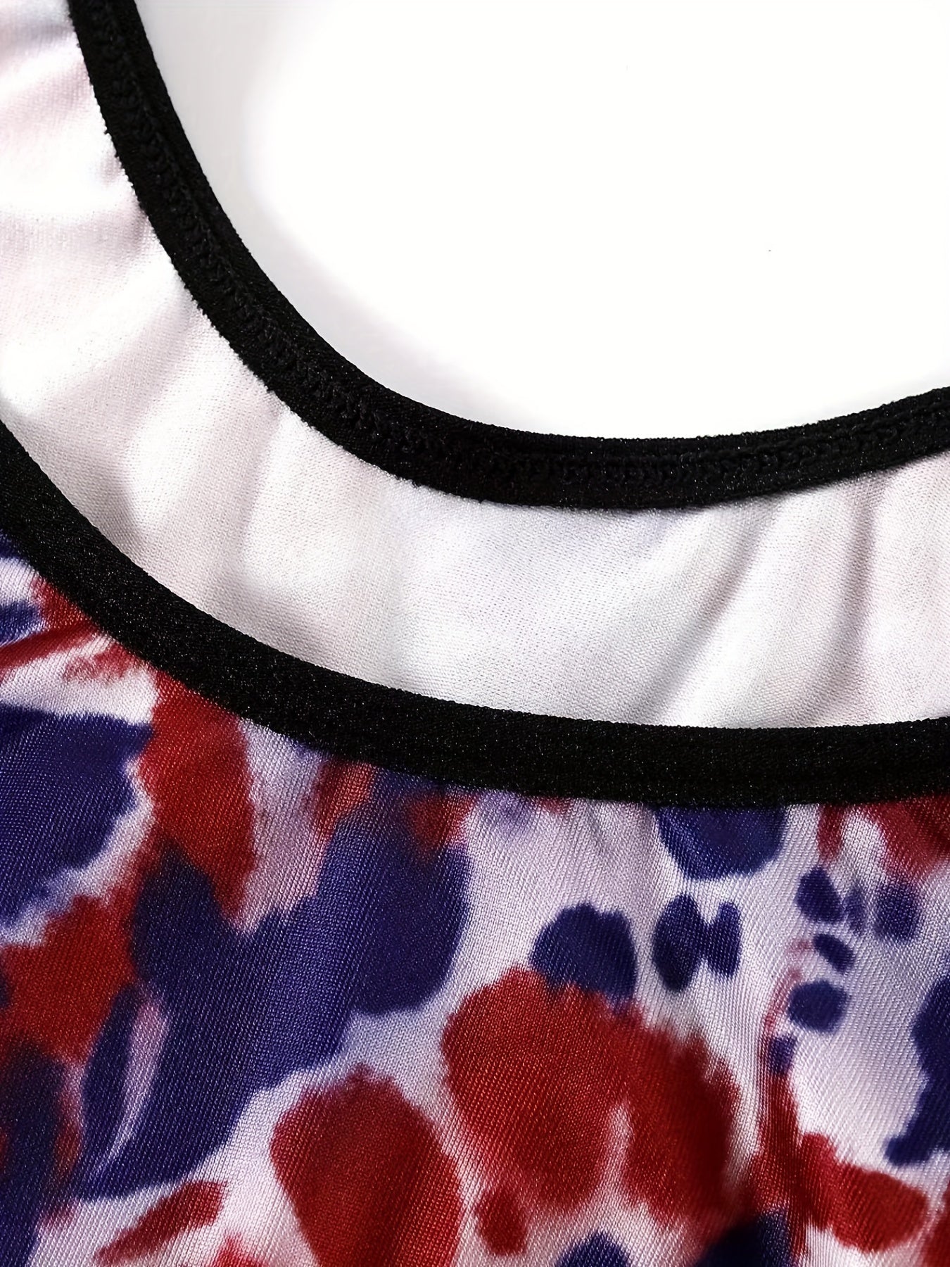 Women's Plus Tie Dye Floral Print Racer Back Tank Bra