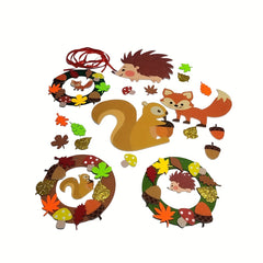 Kids Fall Felt Garland Hedgehog Squirrel Fox Autumn Decor