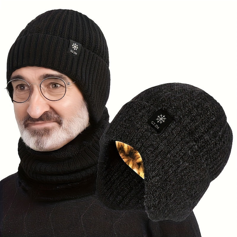 Winter Beanie & Scarf Set Knitted Hat For Men And Women