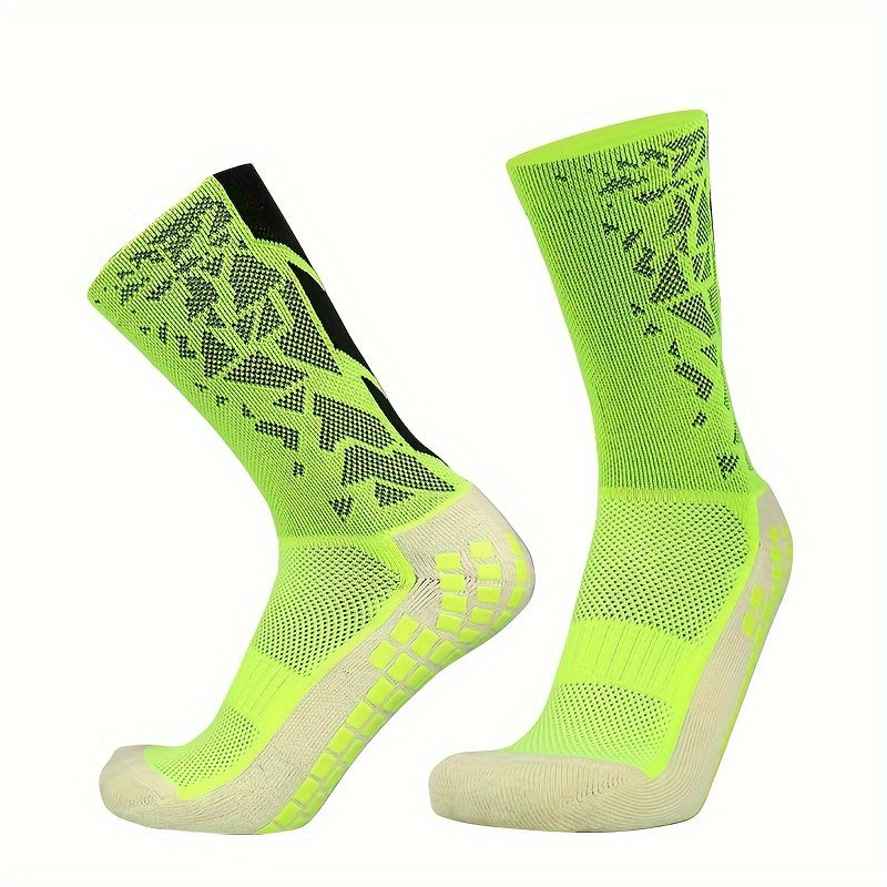 Men's Soccer Socks Non slip Thickened Football Socks Grip Crew Socks