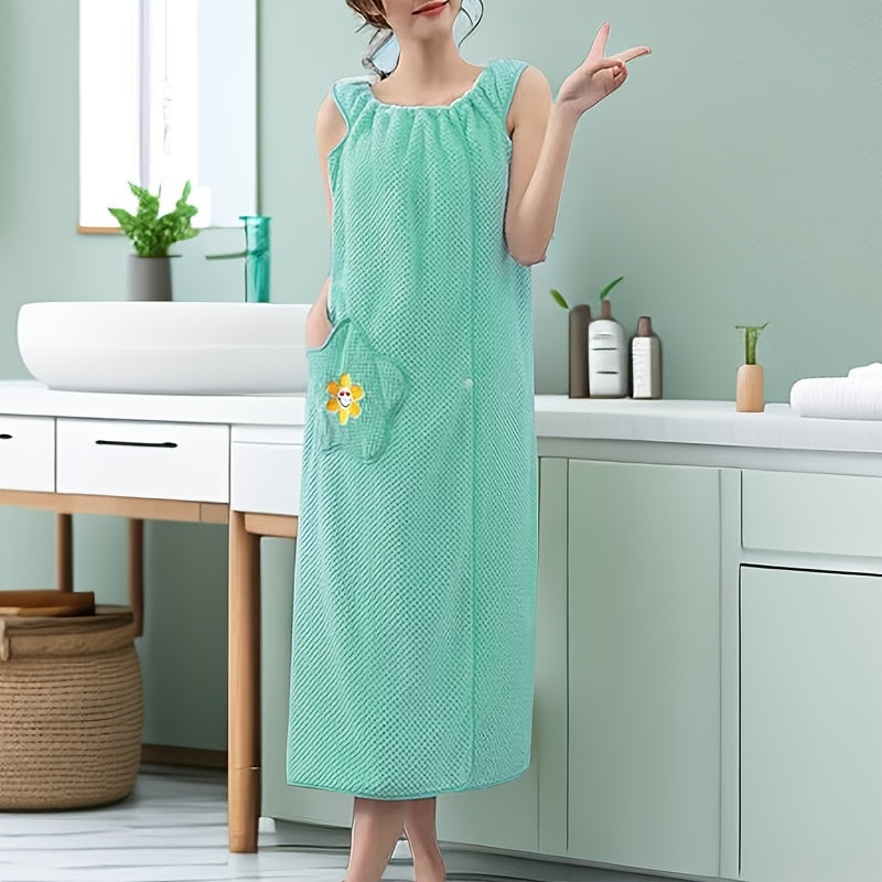 Adults Wearable Bath Towel with Star Pockets