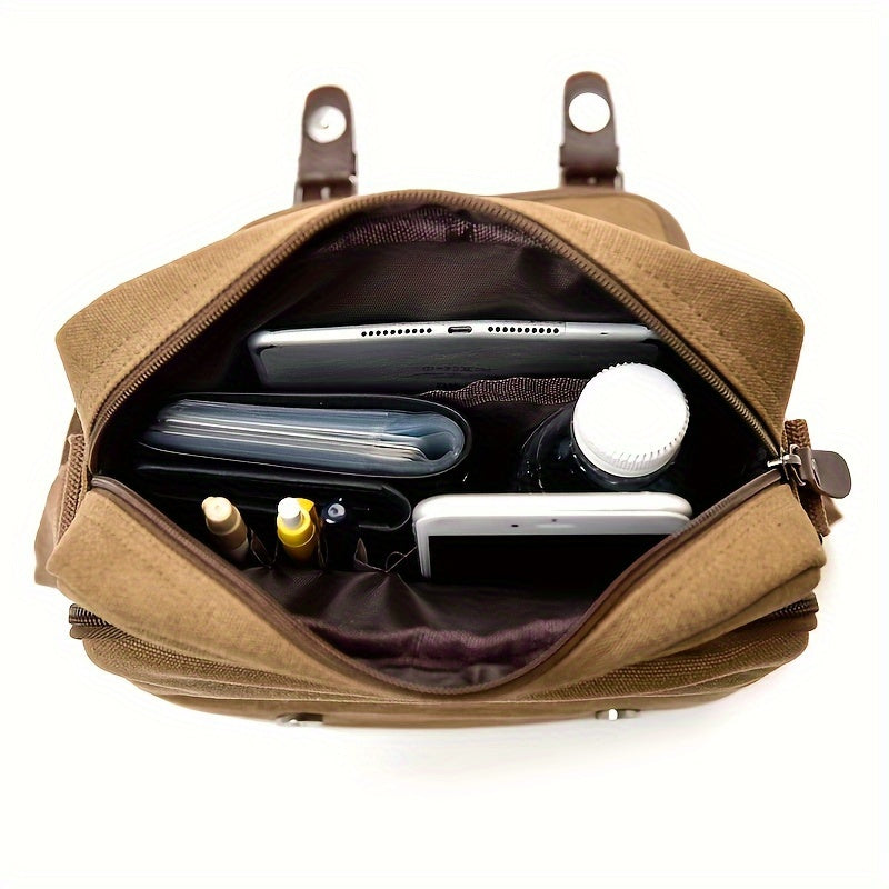 Vintage Canvas Shoulder Bag for Men, Business Crossbody Bag