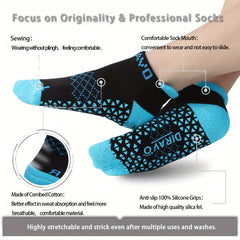6 Pairs Argyle Yoga Socks Anti skid Low Cut Cotton Breathable Gripper Socks