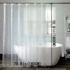 PEVA 3D Cobblestone Shower Curtain Waterproof Mold Resistant with Metal Eyelets