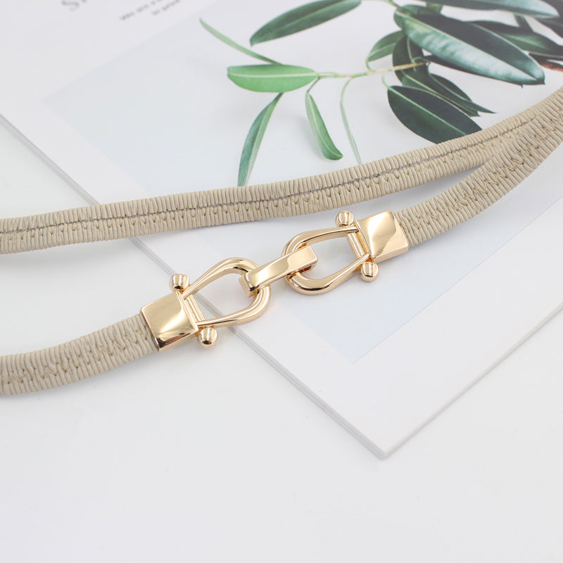 Vintage Elastic Stretchy Thin Belt Waist Cinch Belt