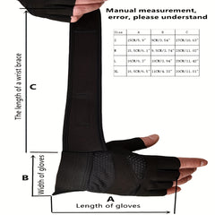 Breathable Half Finger Fitness Gloves with Wrist Support and Anti Slip Silicone