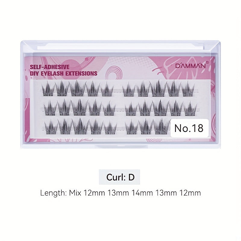 Self Adhesive Individual Cluster Eyelashes DIY Extension Grafting