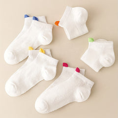 5 Pairs Girls Plain Ankle Socks for Kids Children Toddlers