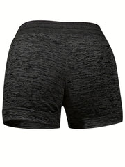 Heart & Letter Pattern Drawstring Shorts for Women