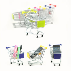 Mini Shopping Cart Decor Small Cosmetic Storage Supermarket Handcart Mini Cart