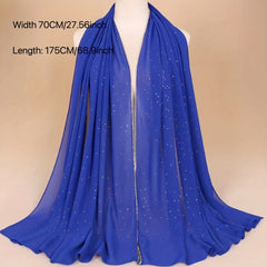 Hot Drill Chain Chiffon Thin Breathable Sunscreen Bandana Gypsophila Scarf