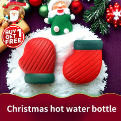 Christmas Hot Water Bottle Set - 1 Glove & 1 Sock Shaped Bag