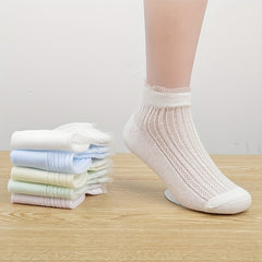 5 Pairs Breathable Princess Short Socks for Girls
