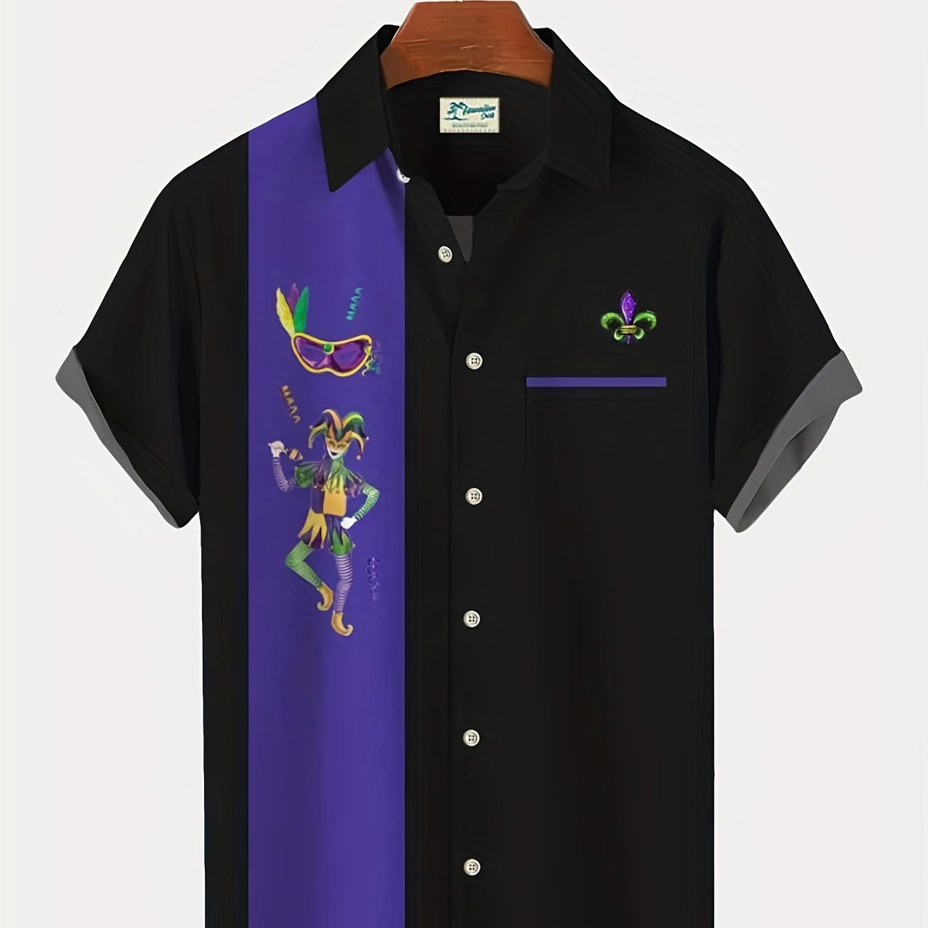 Clown Print Men's Short Sleeve Shirt