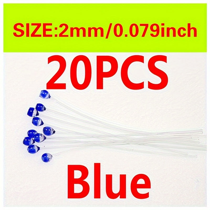 20pcs DIY Bionic Eye Fly Hook Binding Materials 2mm 3mm Fly Fishing Tying