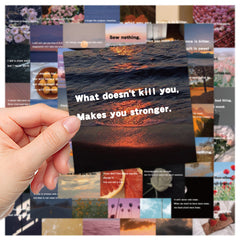 50 English Scenery Short Sentence Stickers DIY Waterproof Stickers