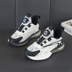 Boy's Running Shoes with Rotating Buckle Anti-Skid Sneakers