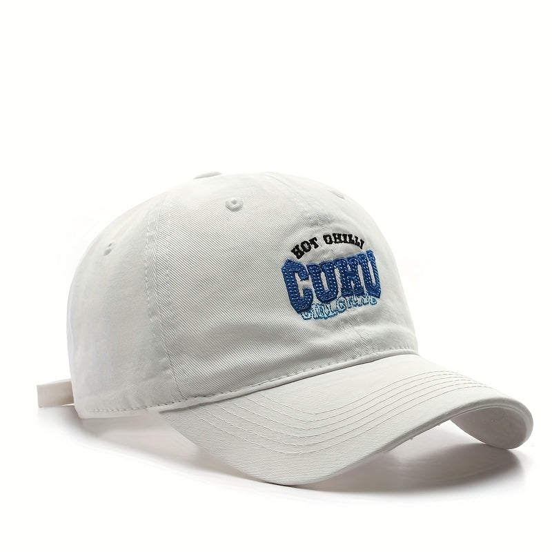 Washed Letters Embroidered Peaked Cap Sunscreen Baseball Cap