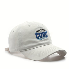 Washed Letters Embroidered Peaked Cap Sunscreen Baseball Cap