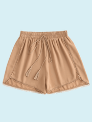 Boho Tassel Drawstring Shorts for Spring & Summer