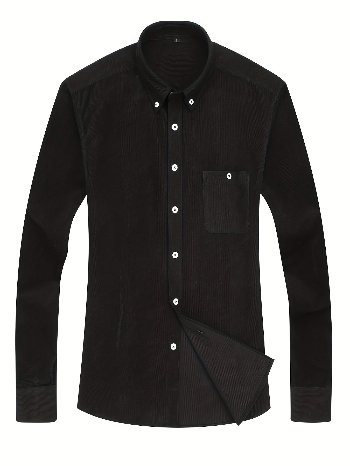 Men's Casual Button Up Long Sleeve Shirt With Chest Pocket