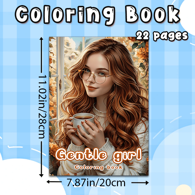 GENTLE GIRL Adult Coloring Book - Perfect Gift for Christmas, Birthdays, Friends