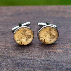 Crystal Glass Cufflinks Stainless Steel Sleeve Nails