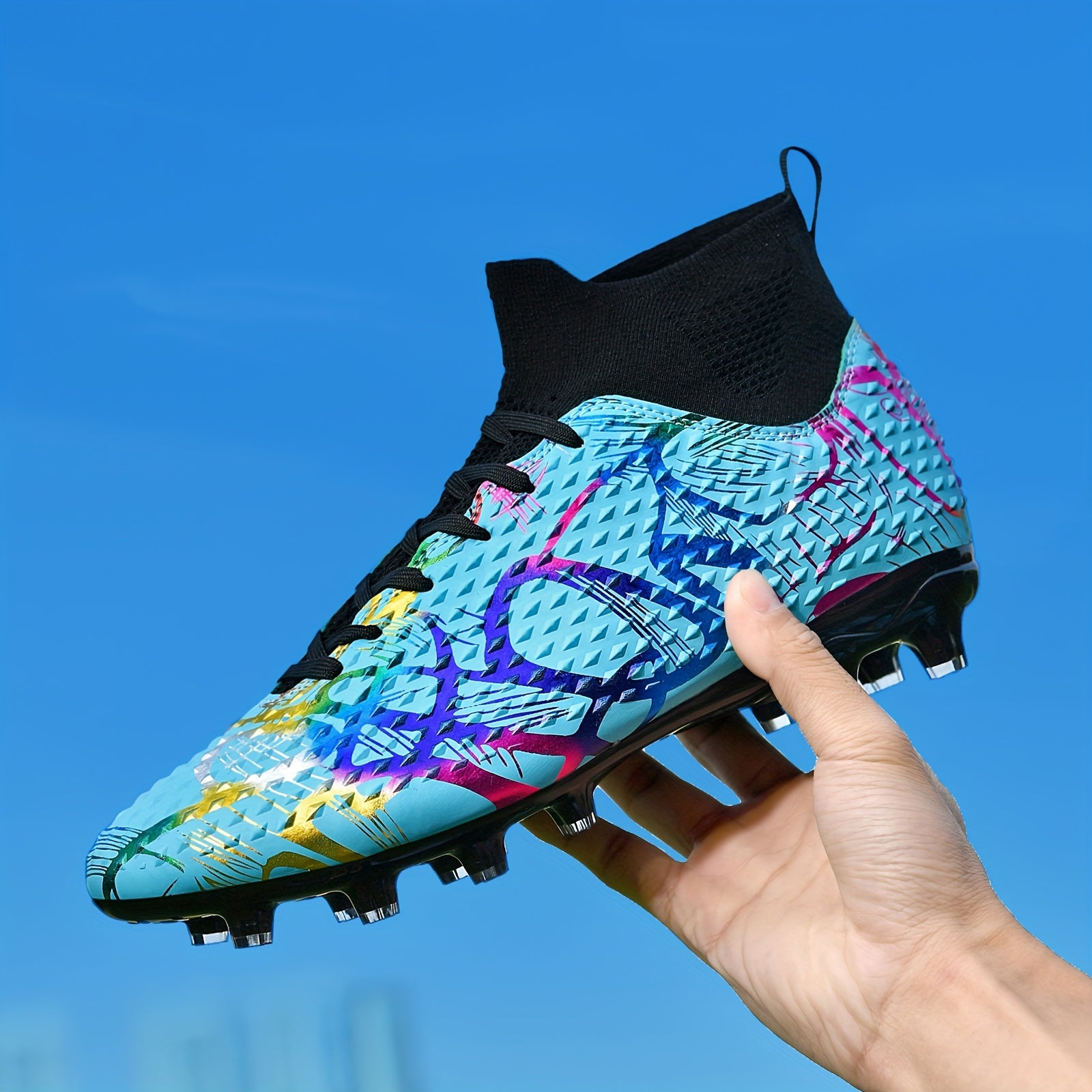 Boys' High Top Non Slip Football Cleat With Spikes