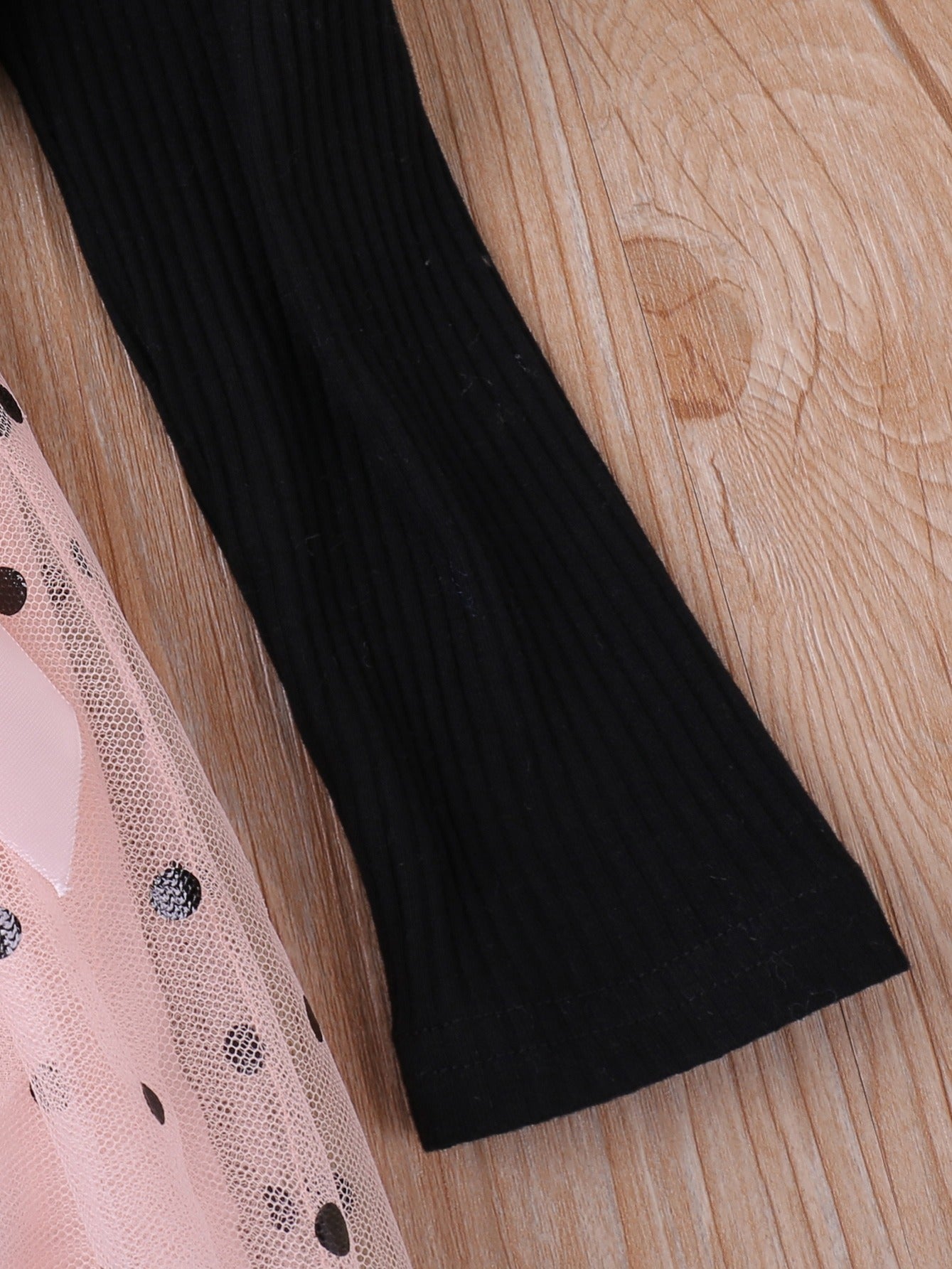 Girls Mesh Dress with Ruffle Brim Polka Dot Print - Kids Clothes