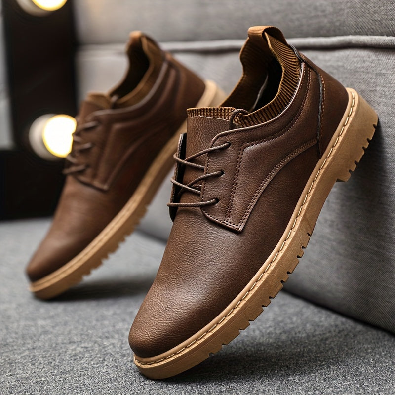 Men's Derby Shoes Lace up Front Dress Shoes For Men Business Formal Wedding