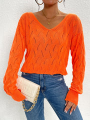 Back Button Sweater Long Sleeve Fall/Winter Casual Women's Clothing