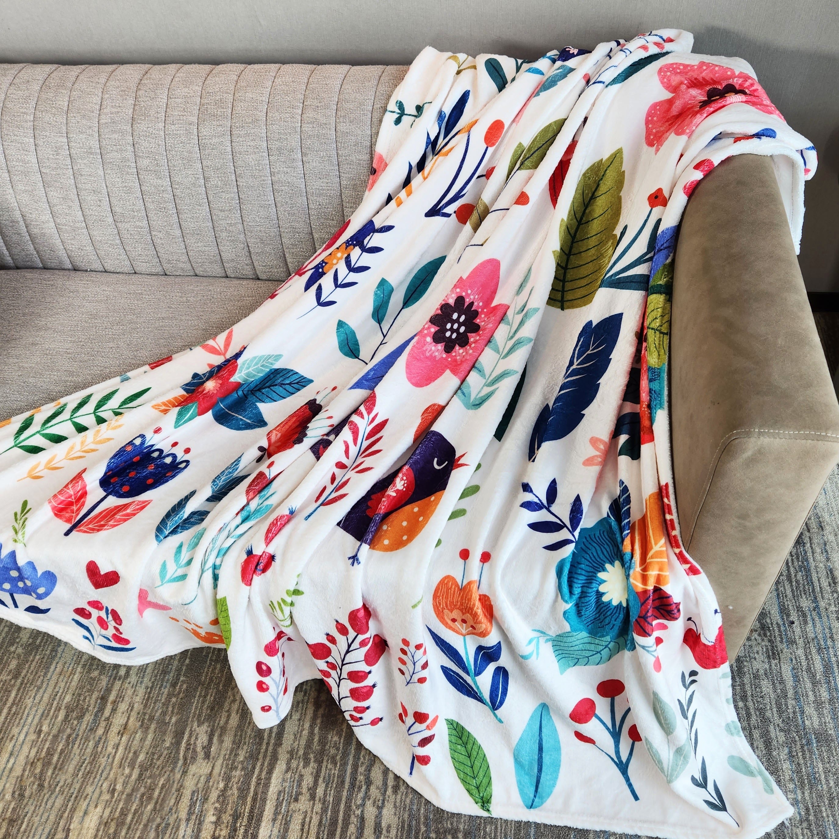 1pc Soft Flannel Casual Blanket for Home Outdoor Travel Camping Office Sofa Nap
