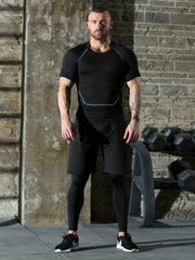 Men's Compression Suit Long Pants Long sleeved Shirt Sports Shorts