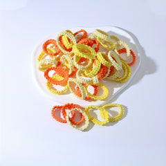 50pcs Colorful Ruffled Mini Hair Ties for Baby Girls