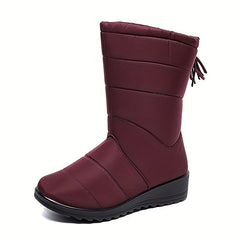 Tassel Decor Round Toe Soft Snow Boots Waterproof Winter Boots
