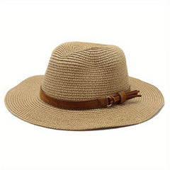 Summer Fedora Straw Hat Wide Brim Beach Vacation