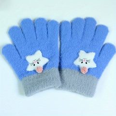 Kids Winter Plush Cartoon Touch Screen Gloves Ages 3-7