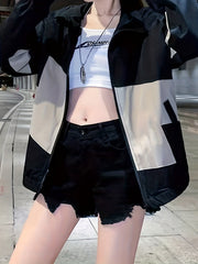 Women's Block Zip Up Jacket for Fall & Winter