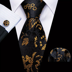 Barry Wang Men's Green Paisley Floral Tie Set